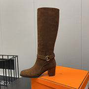 HM Justine 50 Boot Chestnut Brown Suede  952363