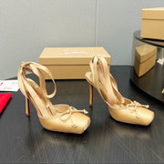 CL 25C Cassia Lace Up 100mm Yellow Pastel Silk 212130