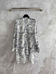 CD Sun God Shirt Beige Blue Cotton