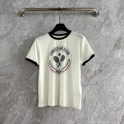 CD Tennis T-shirt White Black Cotton