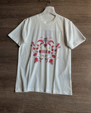 CD Floral Pattern t-shirt White Pink Cotton