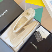 CC Moccasins 15mm White Suede