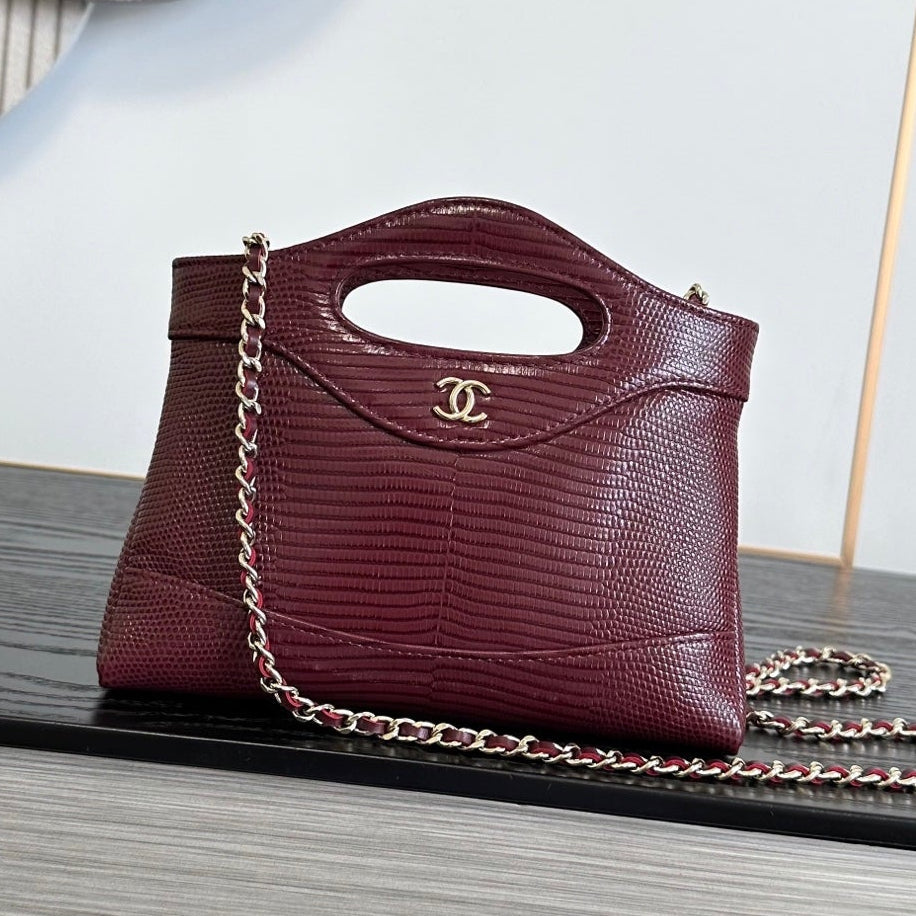 Chanel 2026 Lizard-Embossed Nano 31 Bag 20.5cm Calfskin
