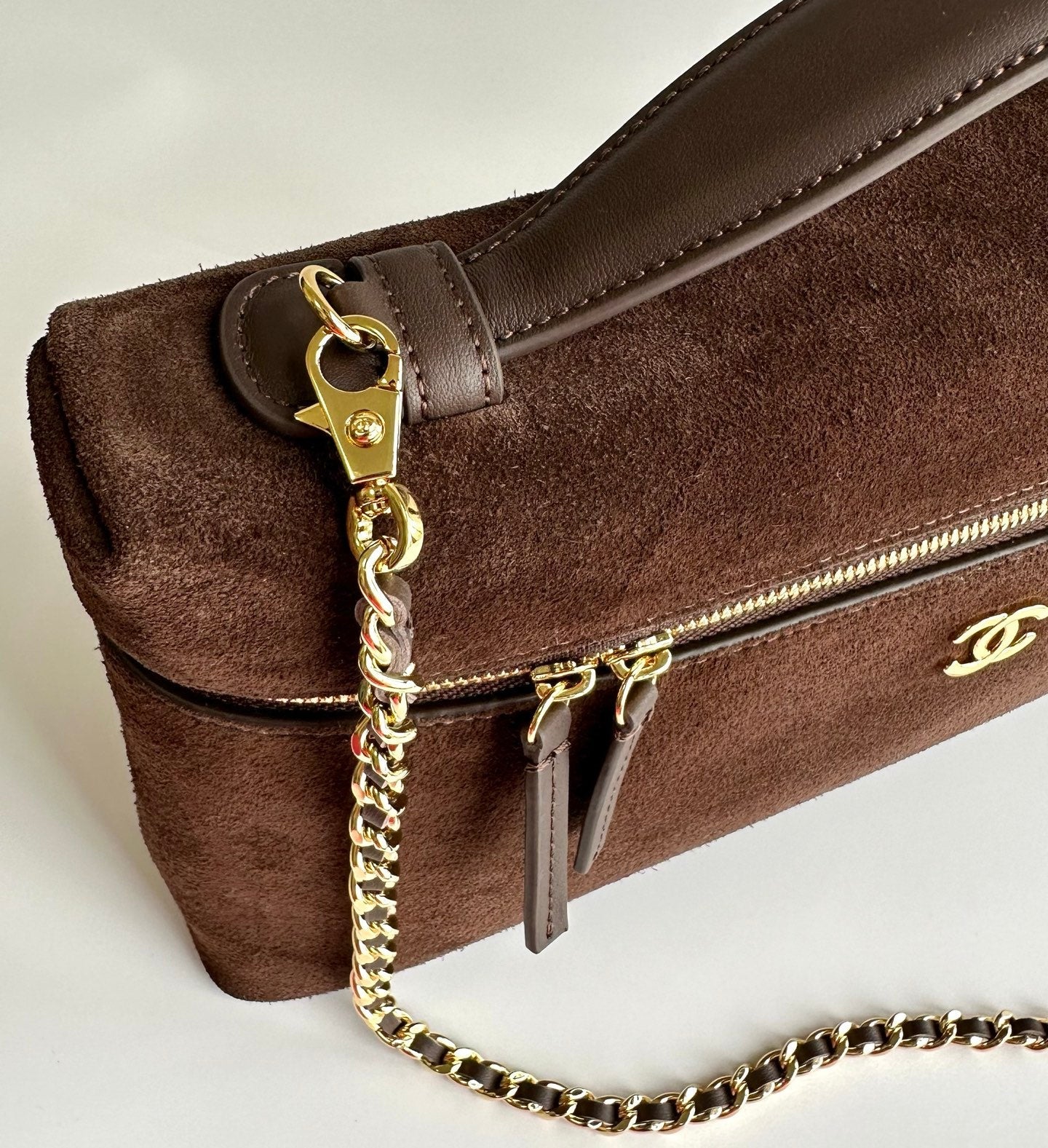 Chanel 2026 Vanity Bag With Chain Suede Leather