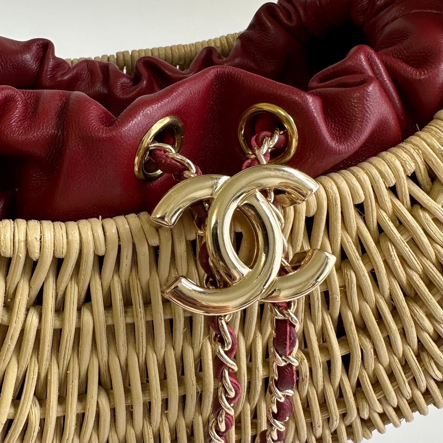 Chanel 2026 Structured Basket Bag Beige Wicker Leather