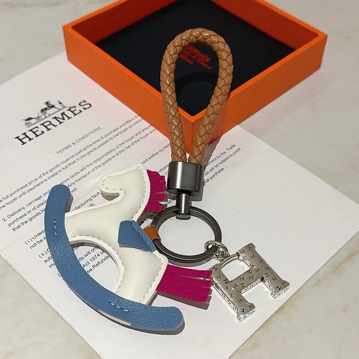 HM Rodeo Robeo Coeur PM Charm White Blue mix Pink Lambskin