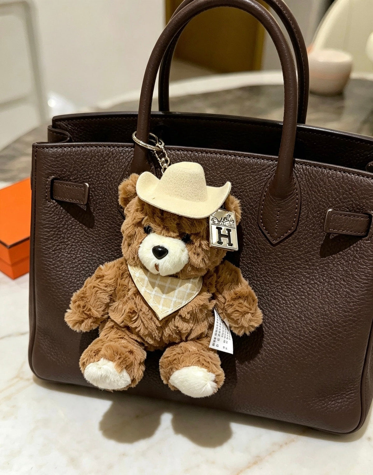 Hermes Cowboy Teddy Bear Charm