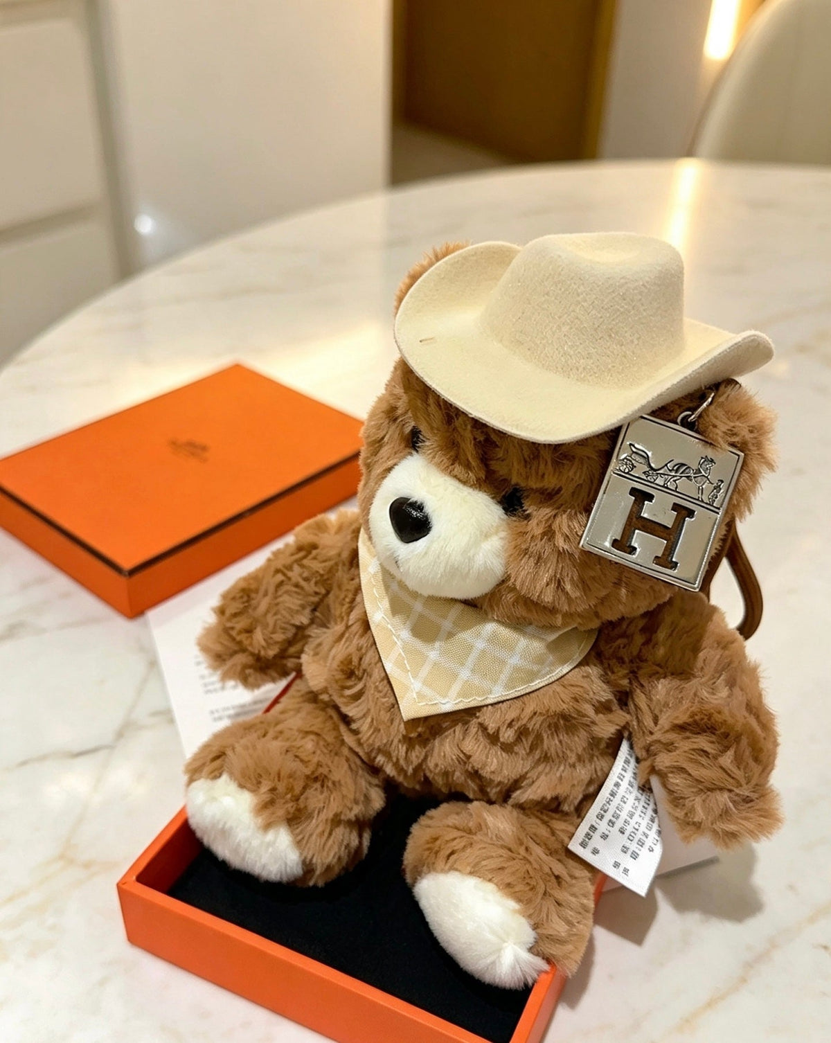Hermes Cowboy Teddy Bear Charm