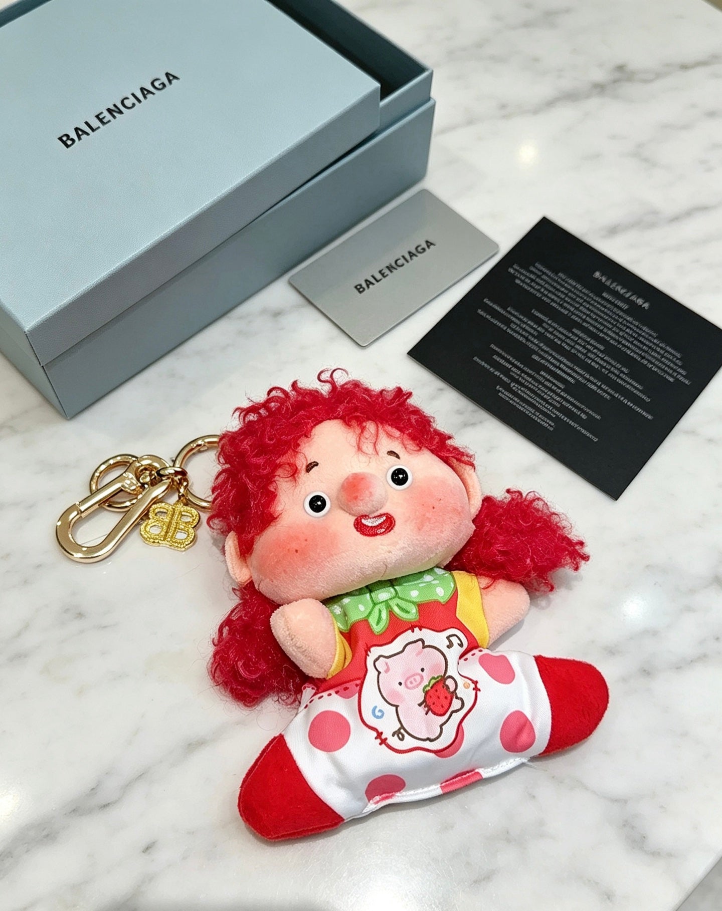 Balenciaga Cute Red-haired Curly Doll Charm
