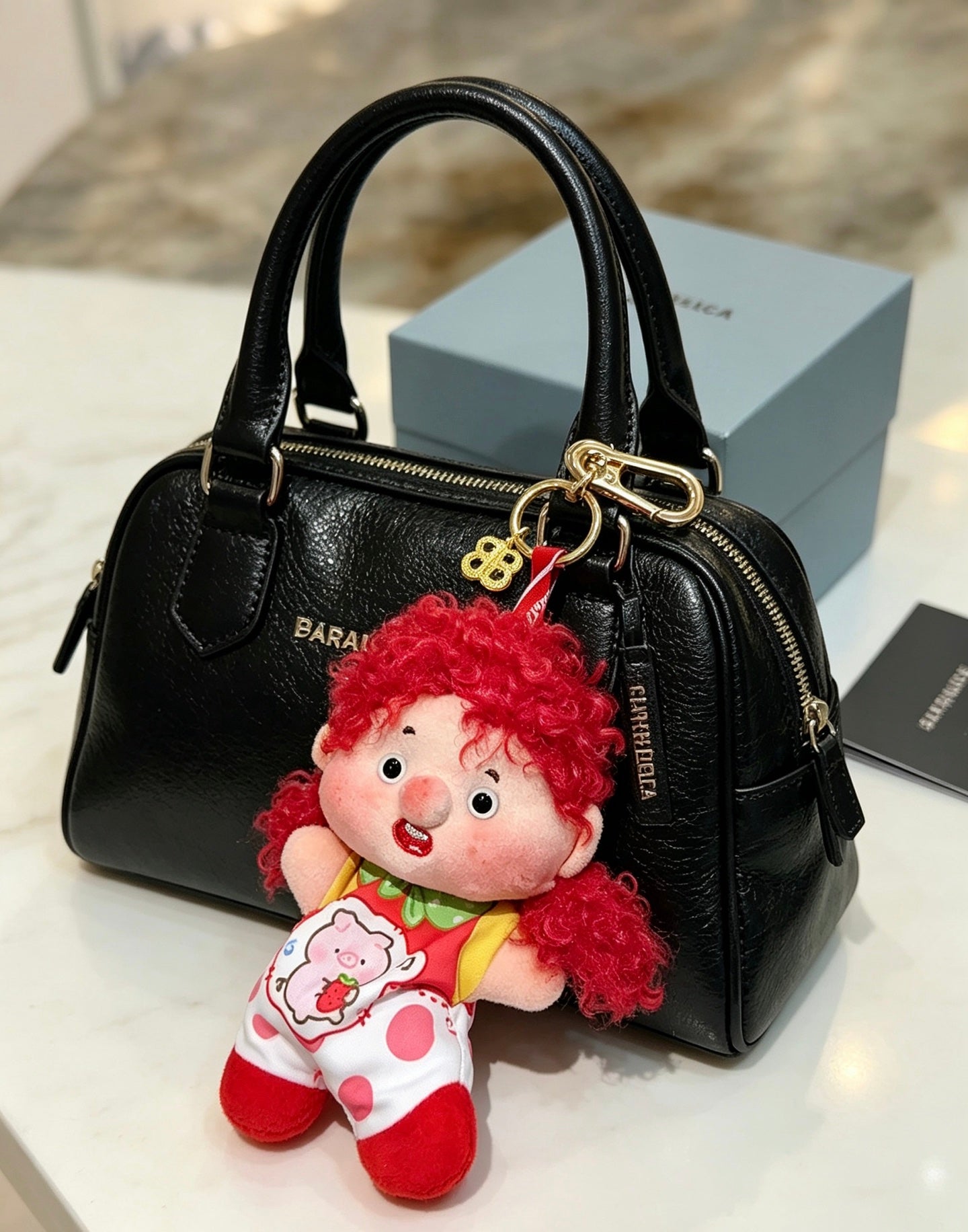 Balenciaga Cute Red-haired Curly Doll Charm