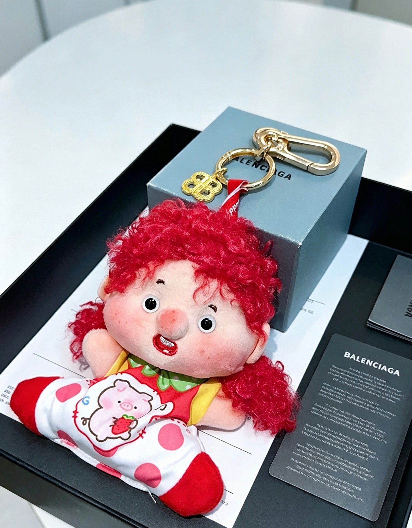 Balenciaga Cute Red-haired Curly Doll Charm