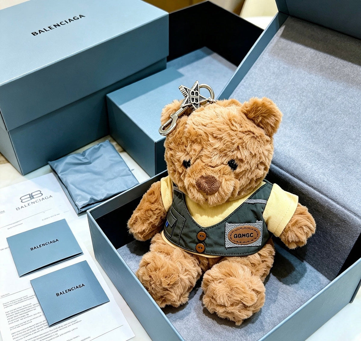 Balenciaga Brown Plush Bear Charm