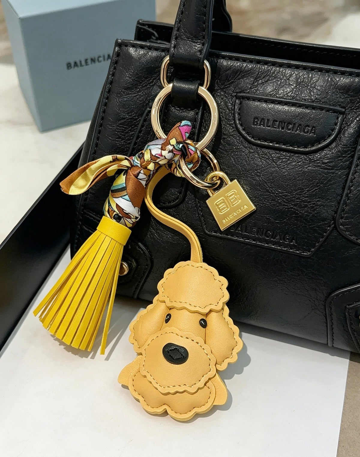 Balenciaga Yellow Leather Poodle-shaped Charm