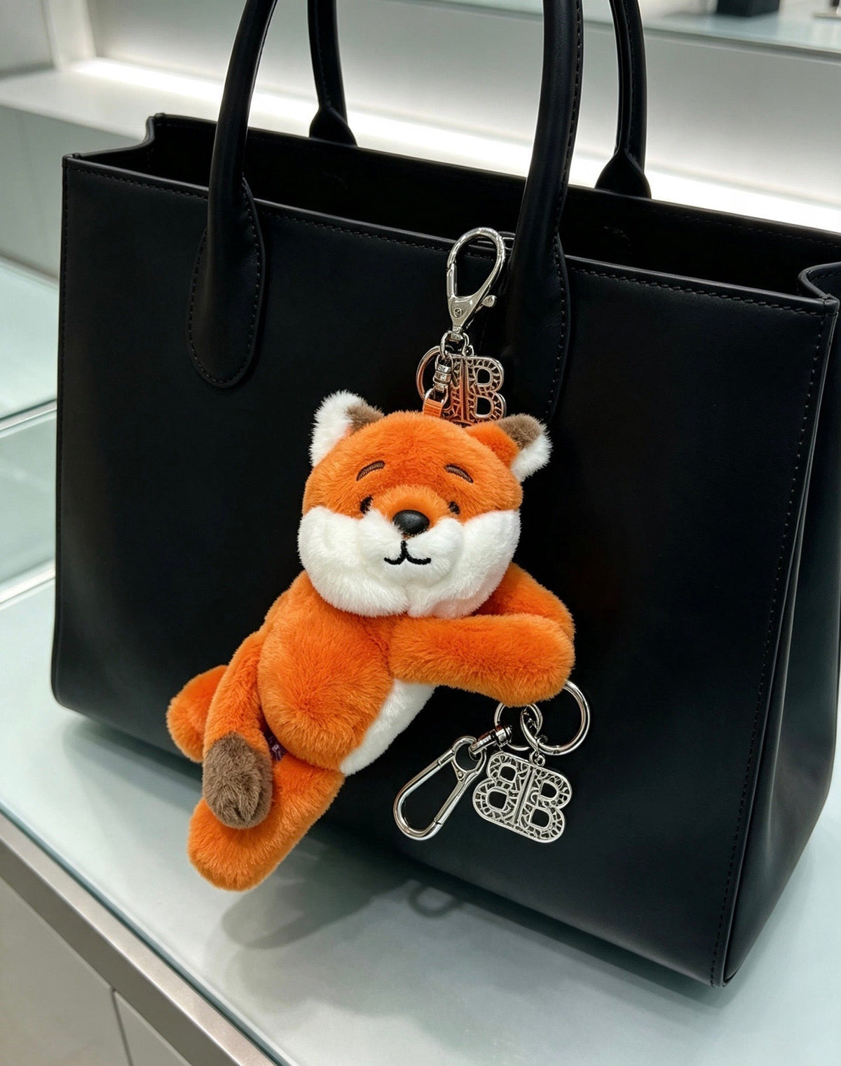 Balenciaga Orange Stuffed Fox Charm