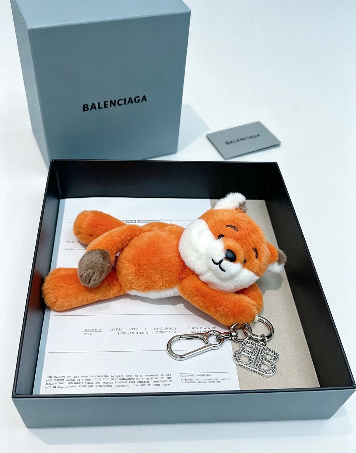 Balenciaga Orange Stuffed Fox Charm