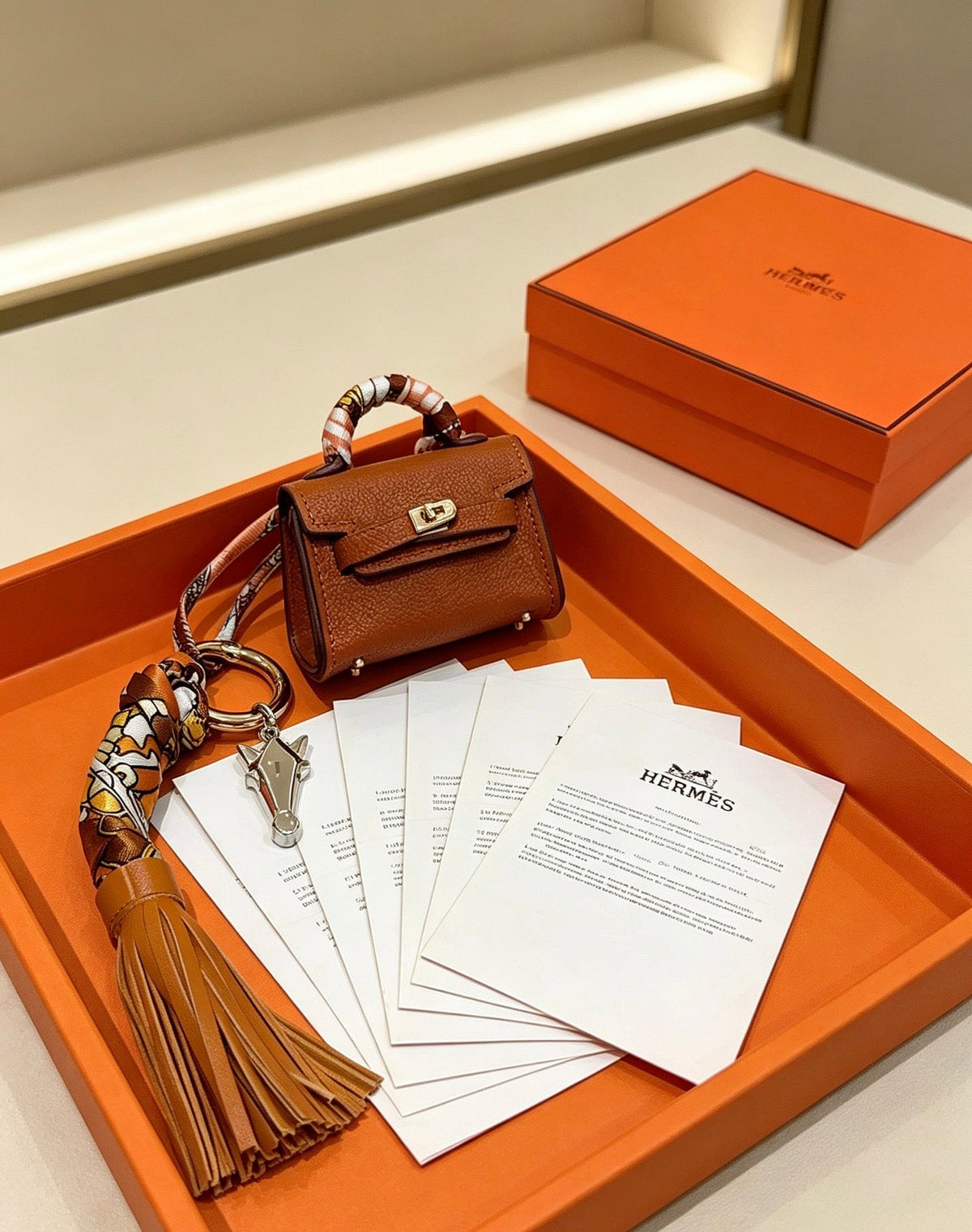 Hermes Brown Kelly Bag Charm