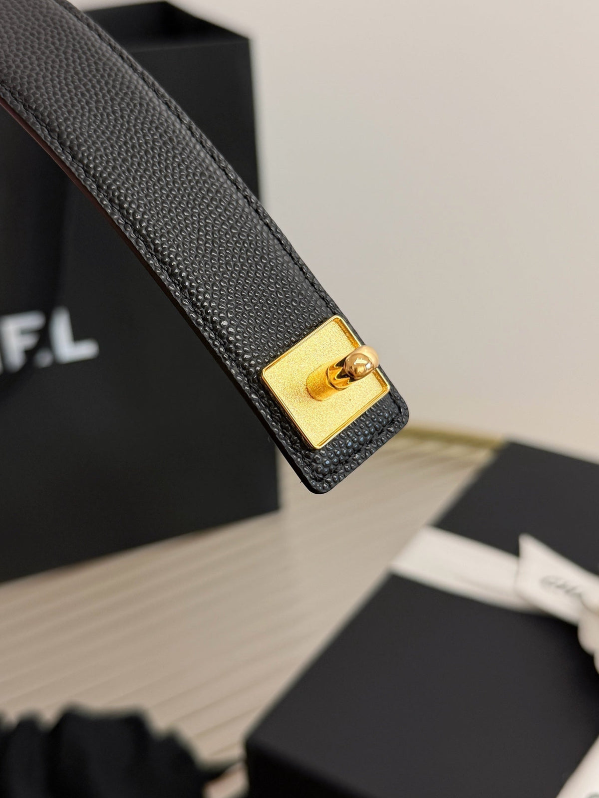 Chanel 2026 Gold-Hardware Belt 25mm Suede Leather 219834