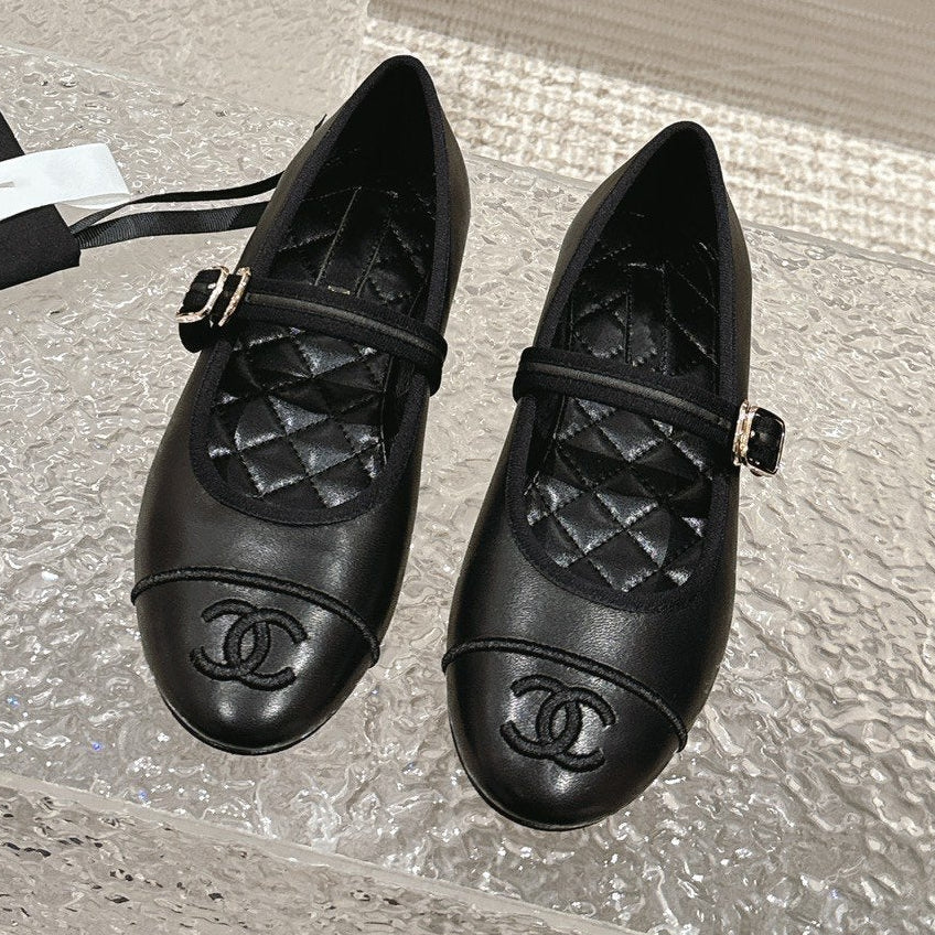 mary janes black lambskin