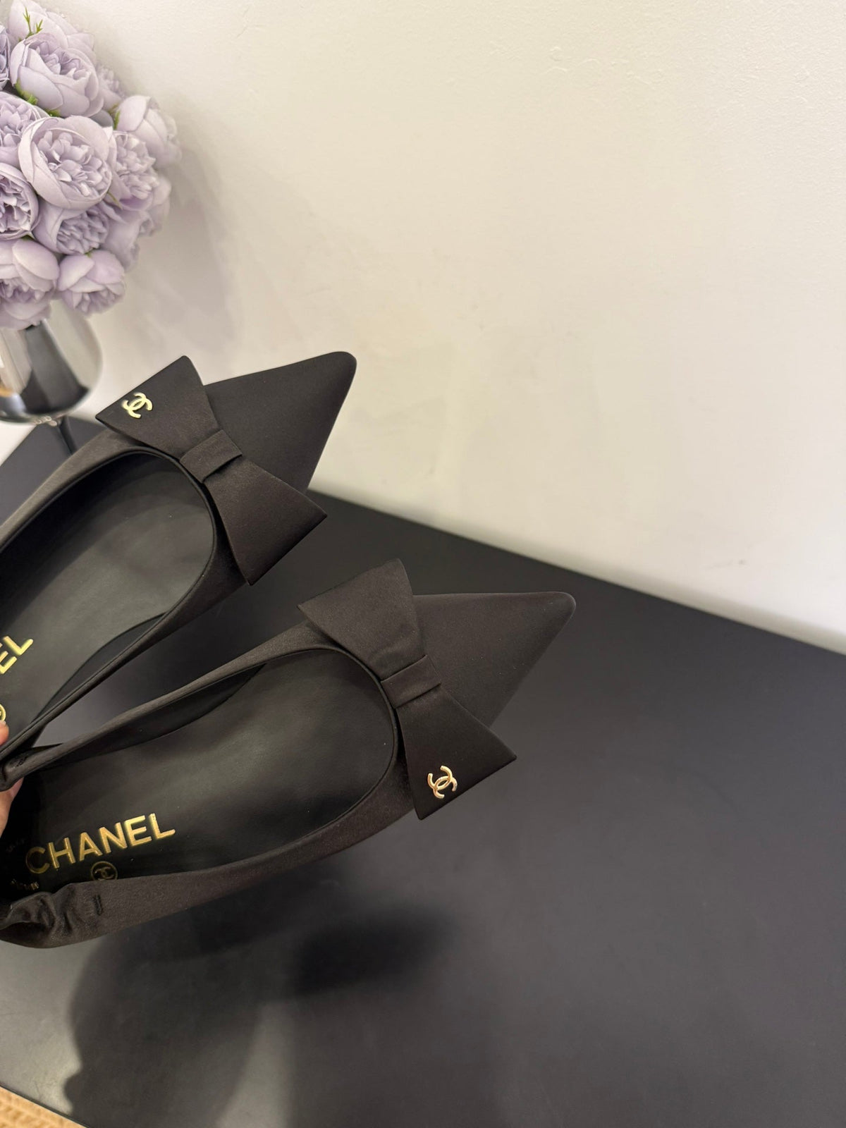 CC 25 Ballet Flats Black Lamskin 330773