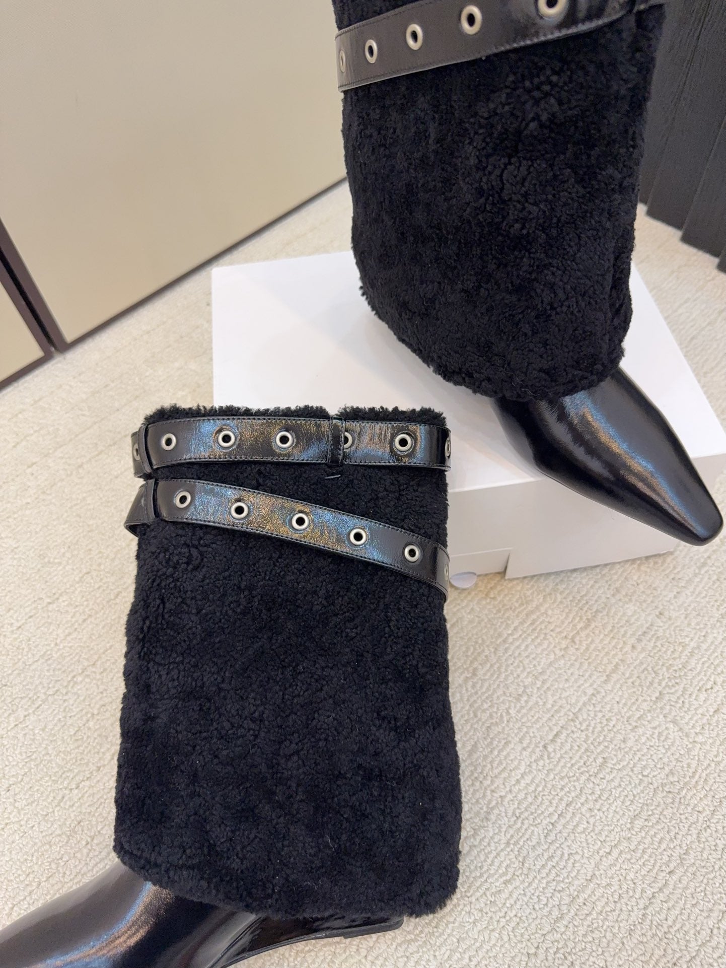 CC 26 Ankle Boot With Buckle Black Cowhide Wool 589111