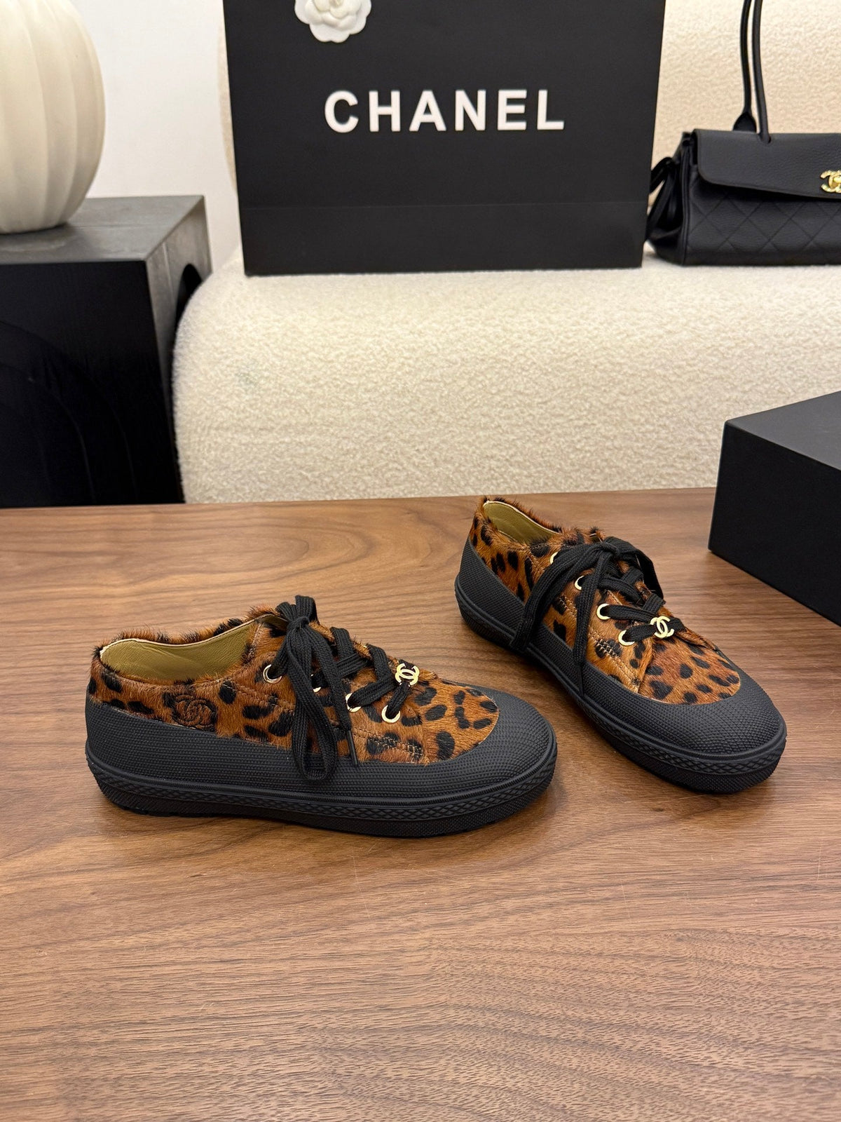 Chanel 2026 Rubber Toe Animal Sneakers Horsehair Leather 122691