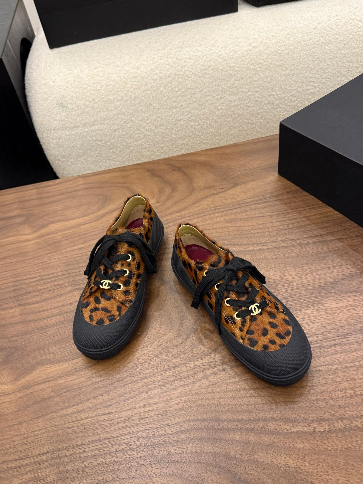 Chanel 2026 Rubber Toe Animal Sneakers Horsehair Leather 122691