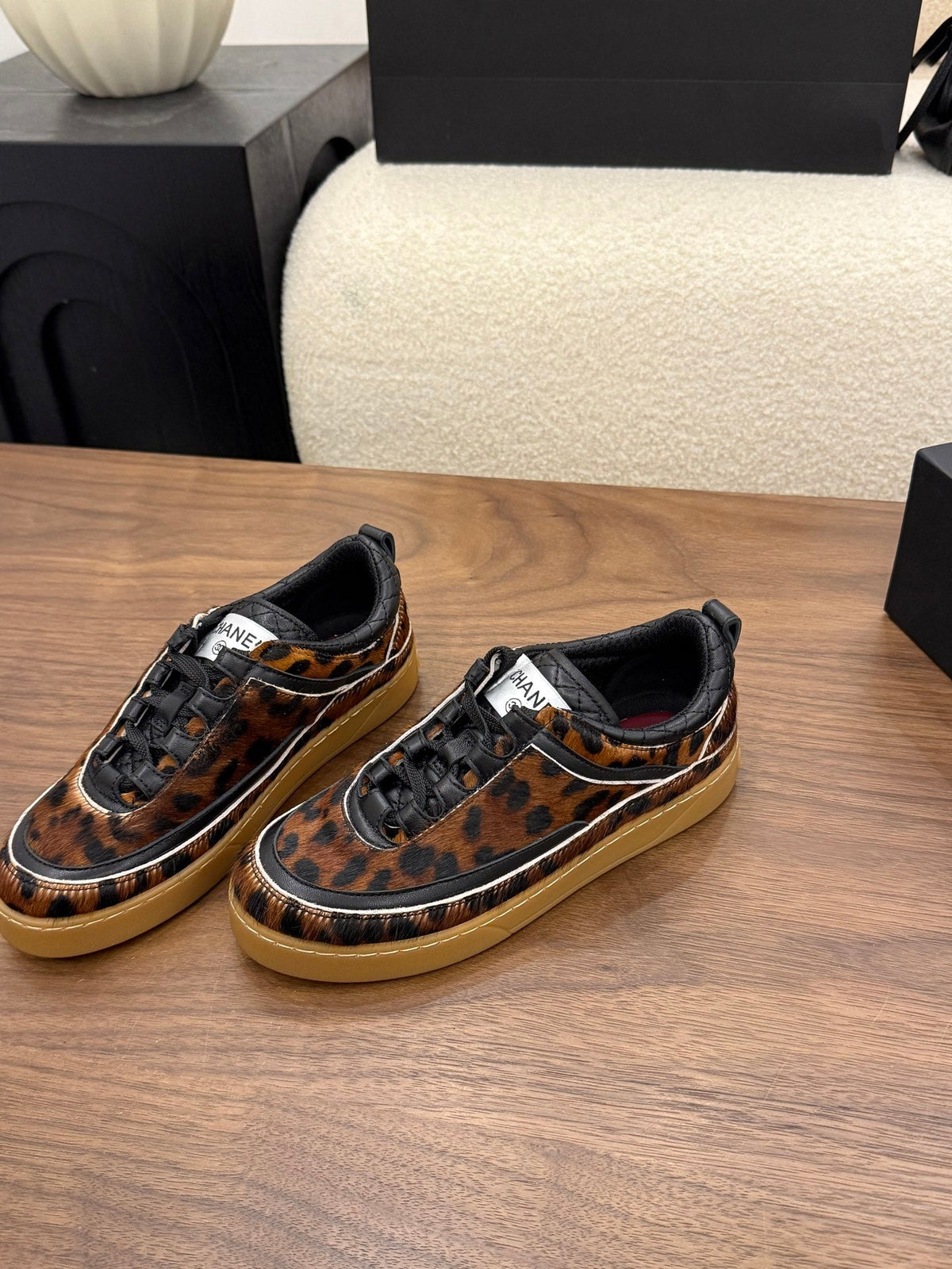Chanel 2026 Animal Print Sneakers Horsehair Leather 122694