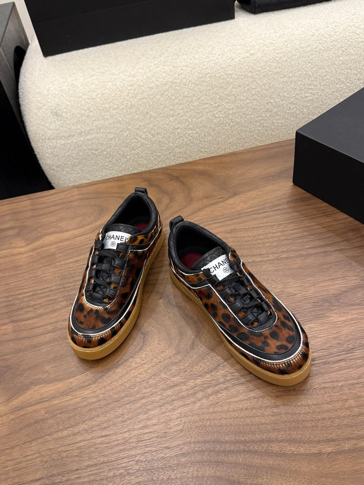 Chanel 2026 Animal Print Sneakers Horsehair Leather 122694