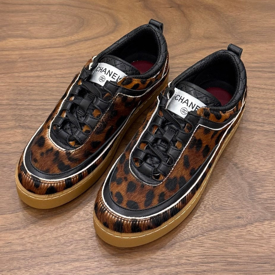 Chanel 2026 Animal Print Sneakers Horsehair Leather 122694