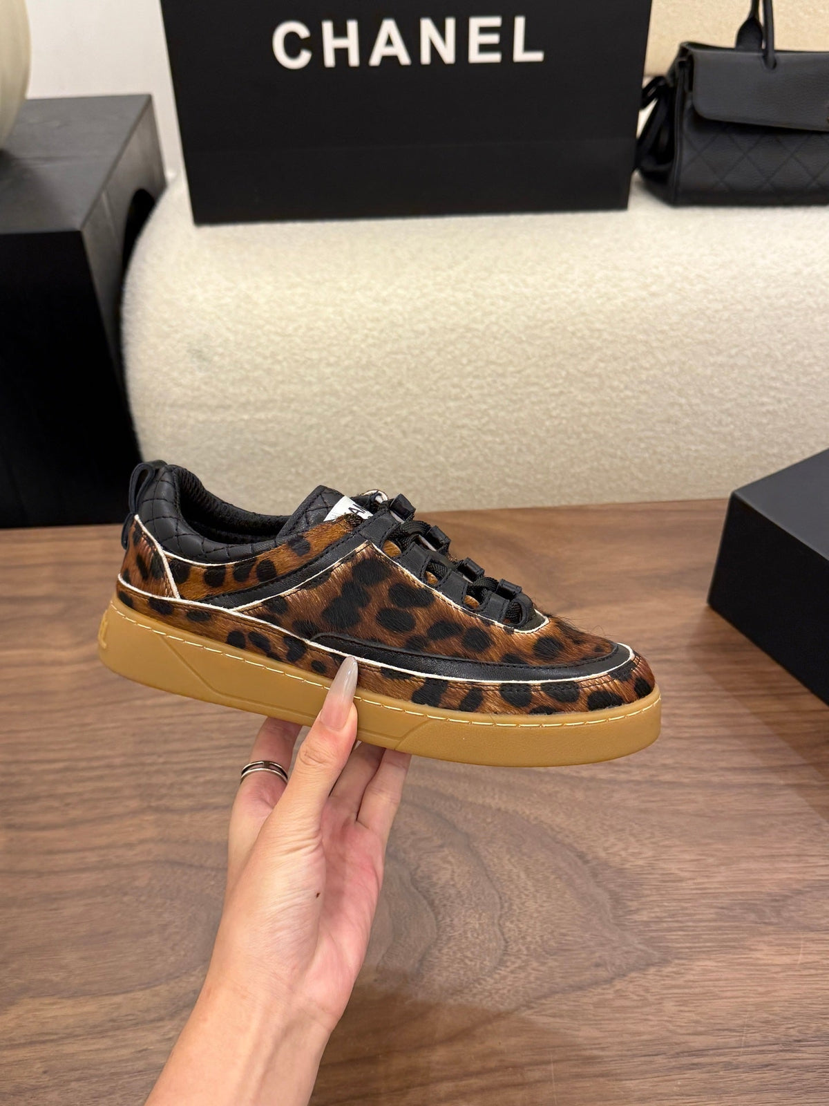 Chanel 2026 Animal Print Sneakers Horsehair Leather 122694