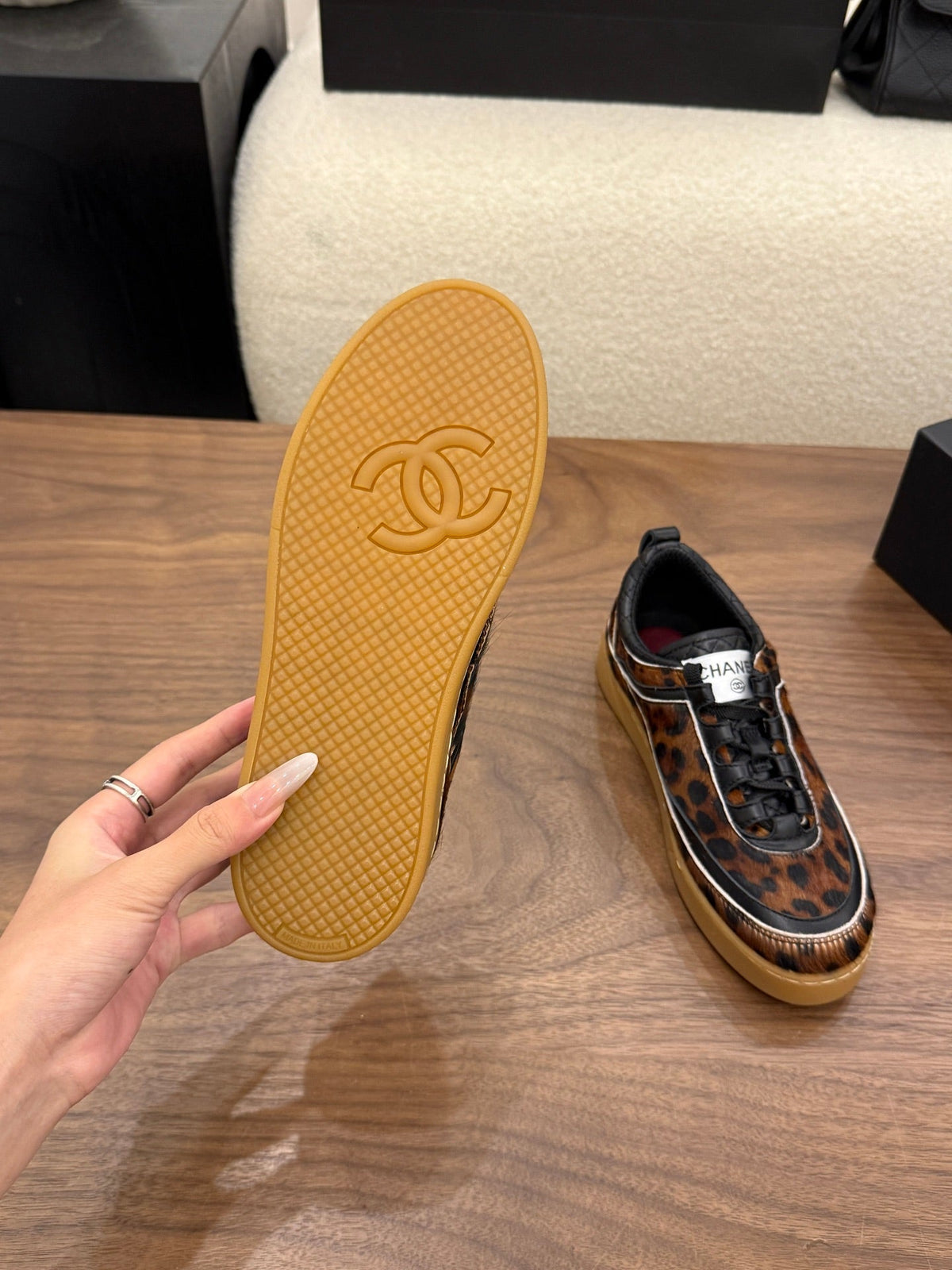 Chanel 2026 Animal Print Sneakers Horsehair Leather 122694