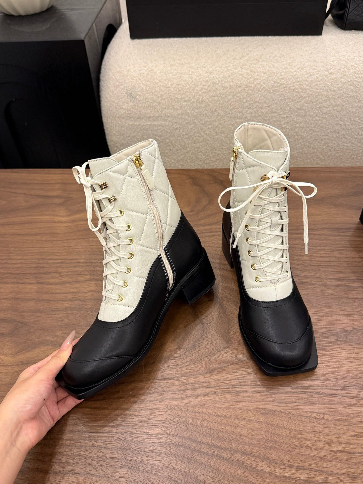 Chanel 2026 Square Toe Ankle Boots Leather 122444