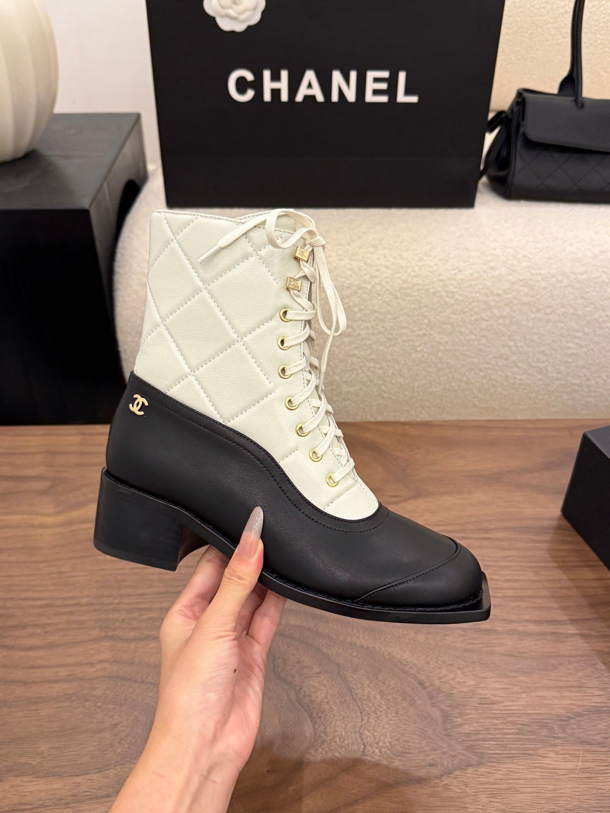 Chanel 2026 Square Toe Ankle Boots Leather 122444