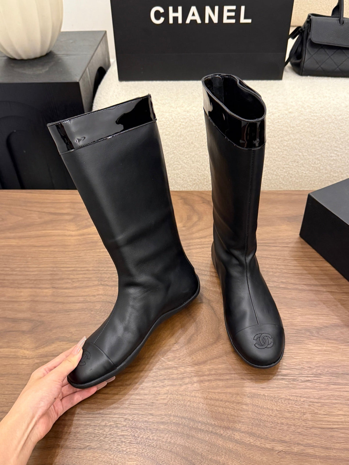 Chanel 2026 Calf-High Boots Cowhide 122656