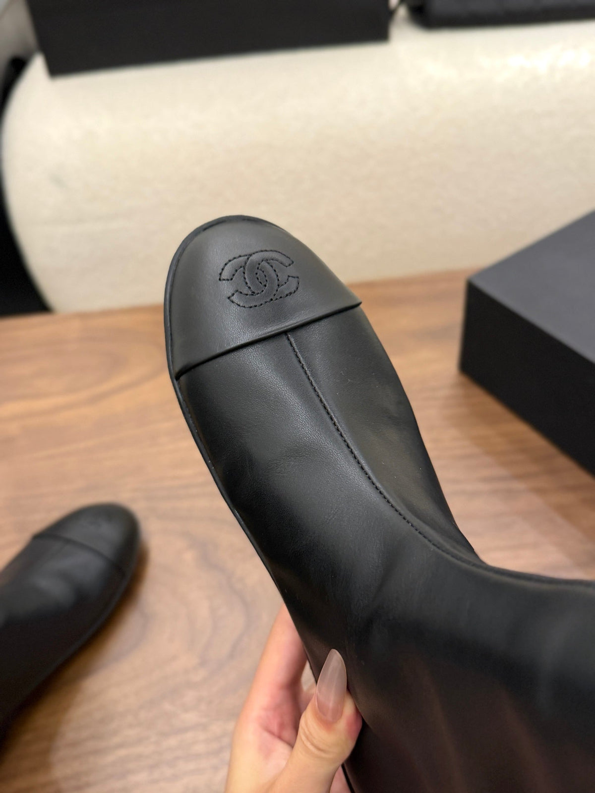 Chanel 2026 Calf-High Boots Cowhide 122656