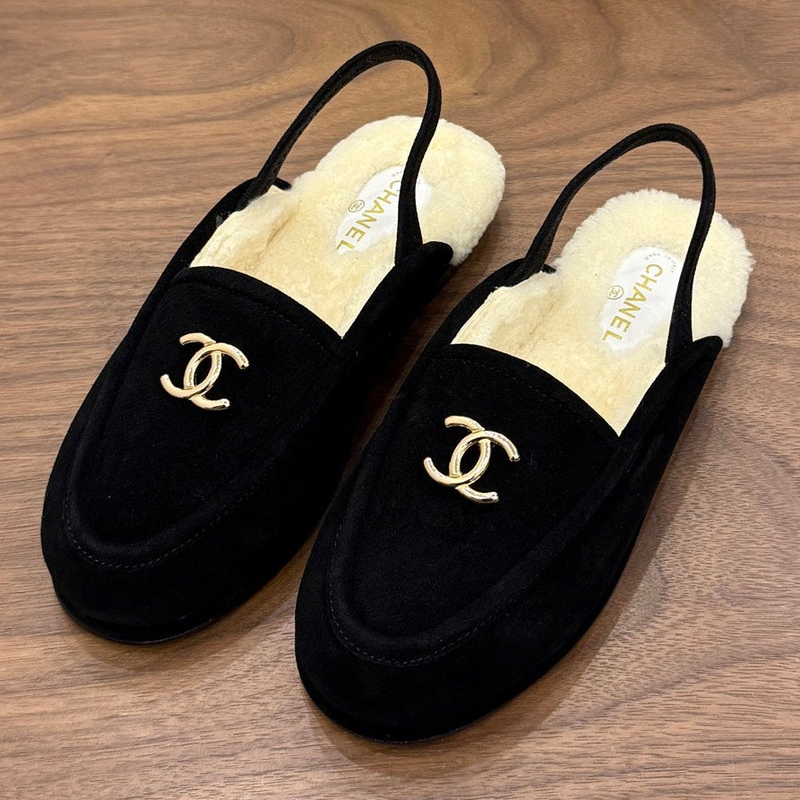 Chanel 2026 CC Logo Slingback Suede And Wool 122671