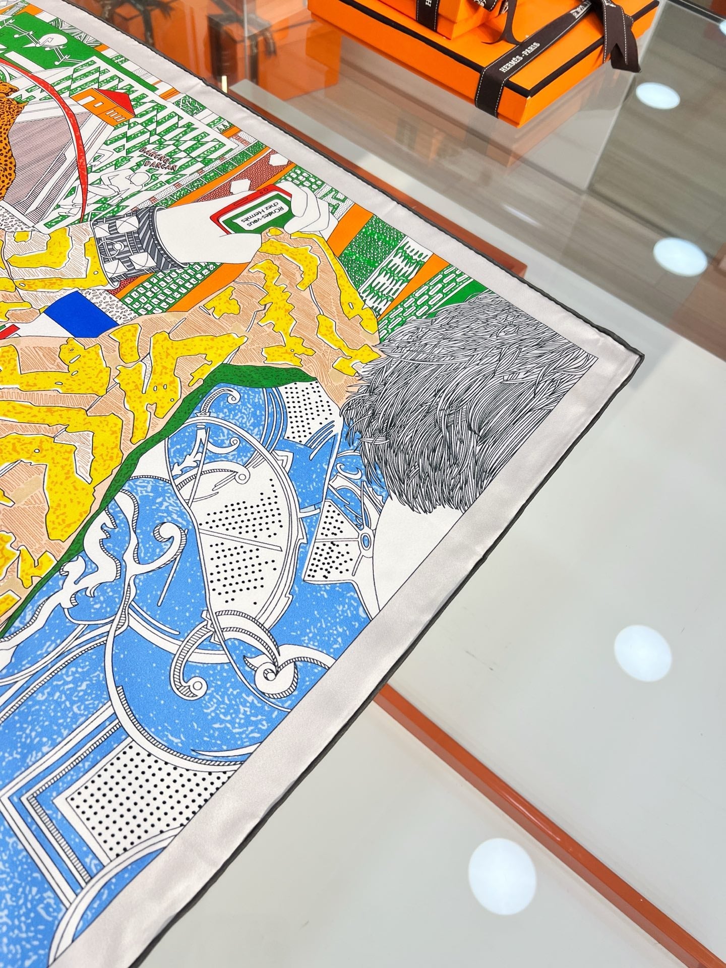 HM 26s Knitting Scarf 90 Red Blue Colorful Mulberry Silk 148044