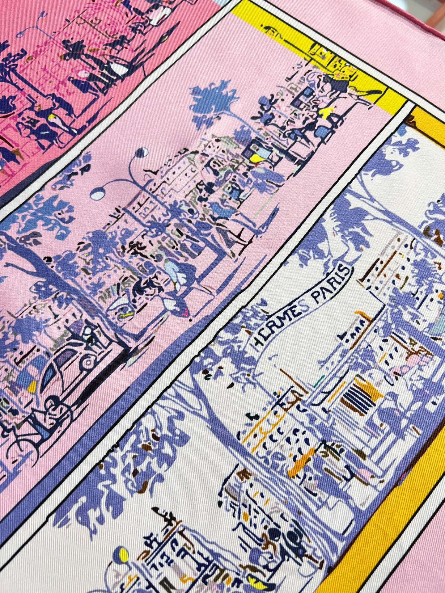 HM 26s Knitting Scarf 90 Pink Blue Colorful Mulberry Silk 147545