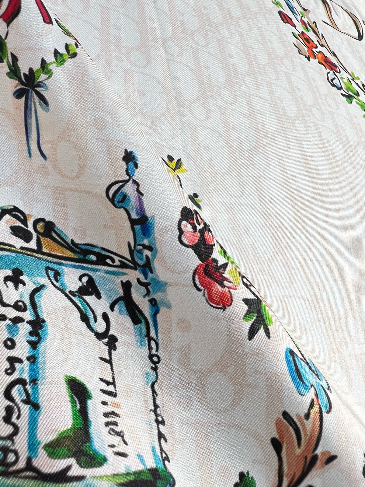 Dior 2026 Arabesque Scarf 90cm Colorful Silk 211790