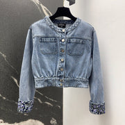 CC 25 Distressed Denim Jacket Blue Cotton