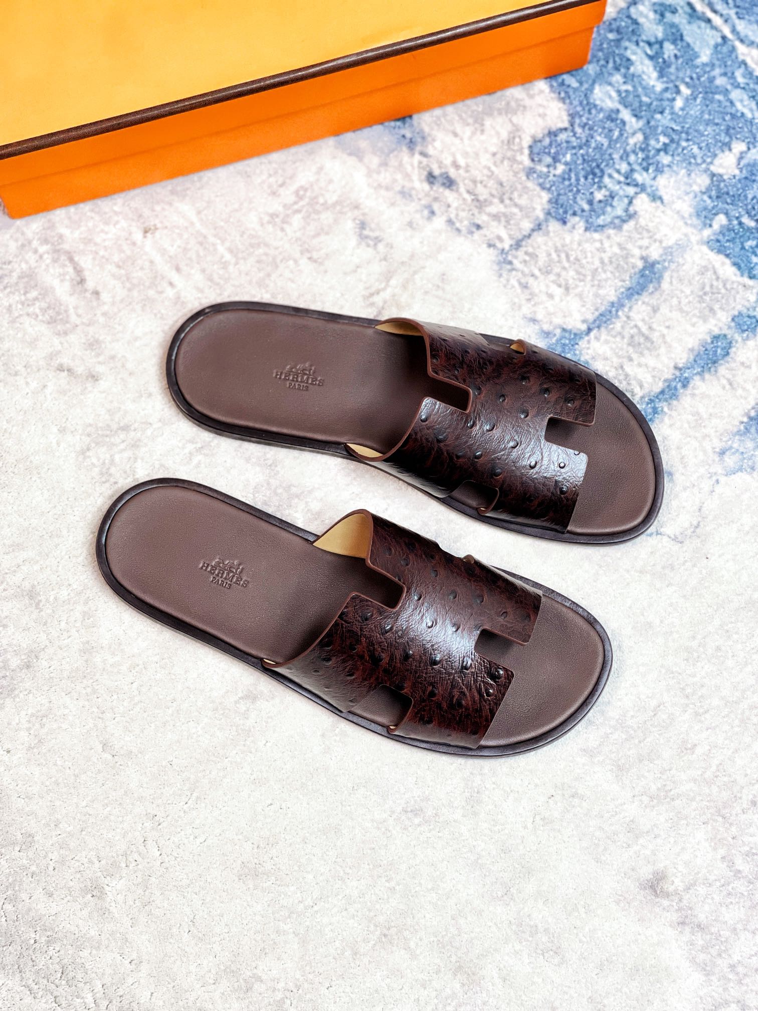 HM Men's Izmir Slide Brown Cowhide 231085