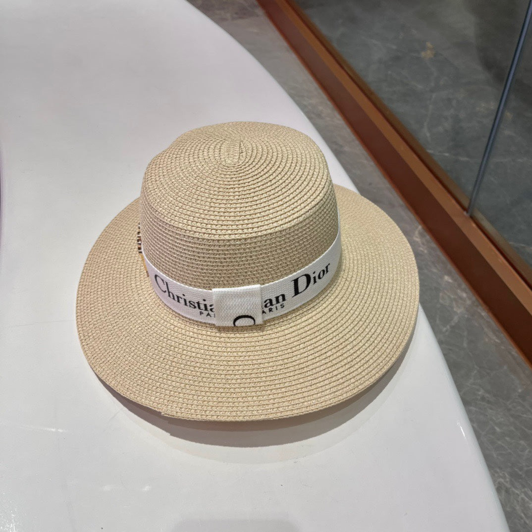 Dior Logo Woven Straw Sun Hat 213417