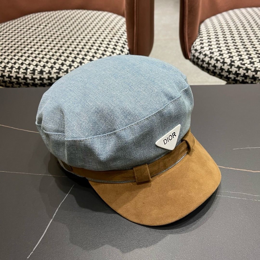Dior Washed Denim Retro Newsboy Beret 447854