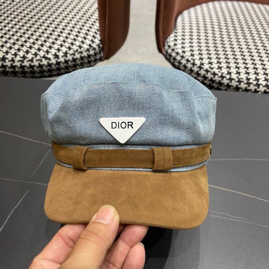 Dior Washed Denim Retro Newsboy Beret 447854