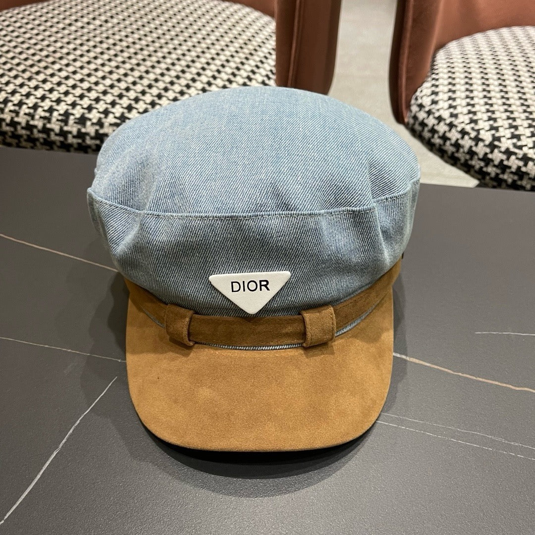 Dior Washed Denim Retro Newsboy Beret 447854
