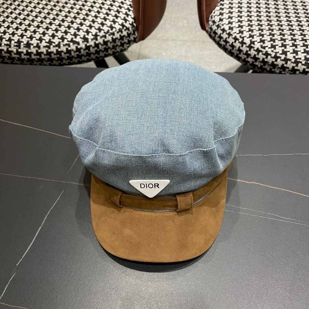 Dior Washed Denim Retro Newsboy Beret 447854