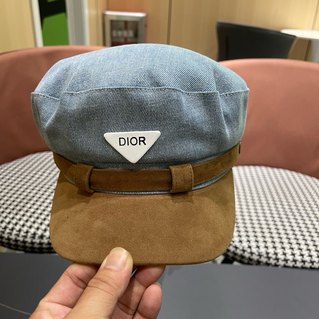 Dior Washed Denim Retro Newsboy Beret 447854