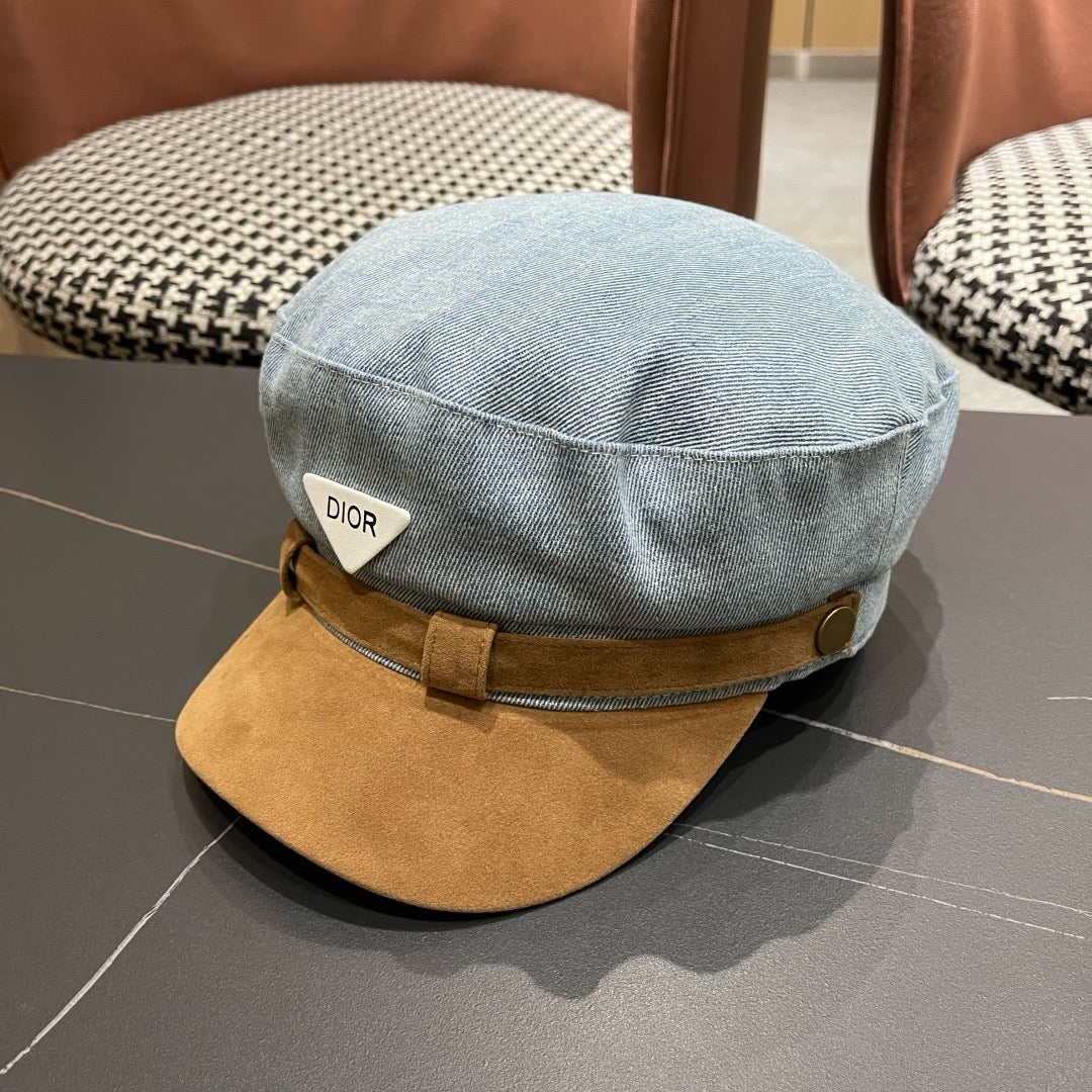 Dior Washed Denim Retro Newsboy Beret 447854