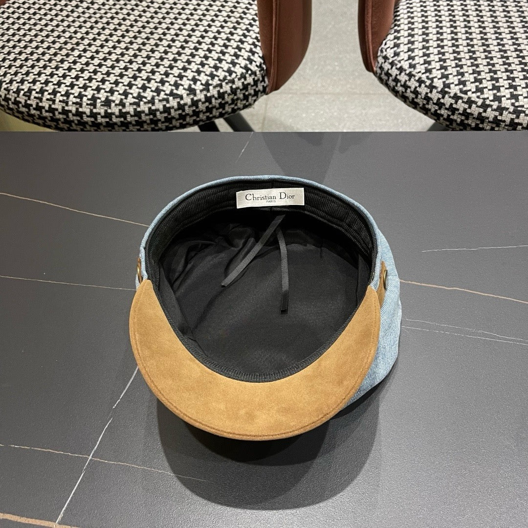 Dior Washed Denim Retro Newsboy Beret 447854