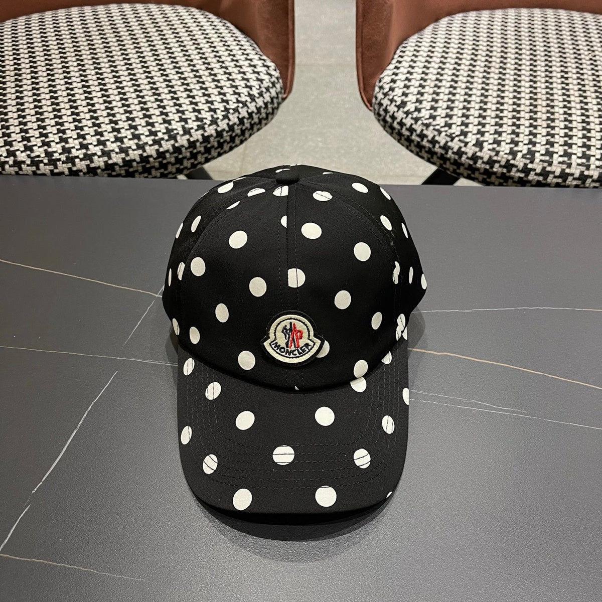 Moncler Cotton Polka Dot Baseball Cap Hat 512509